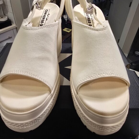 Chuck 70 De Luxe Heel Sandal Platform A13796C White Women's Size 8 NEW - Picture 4 of 13